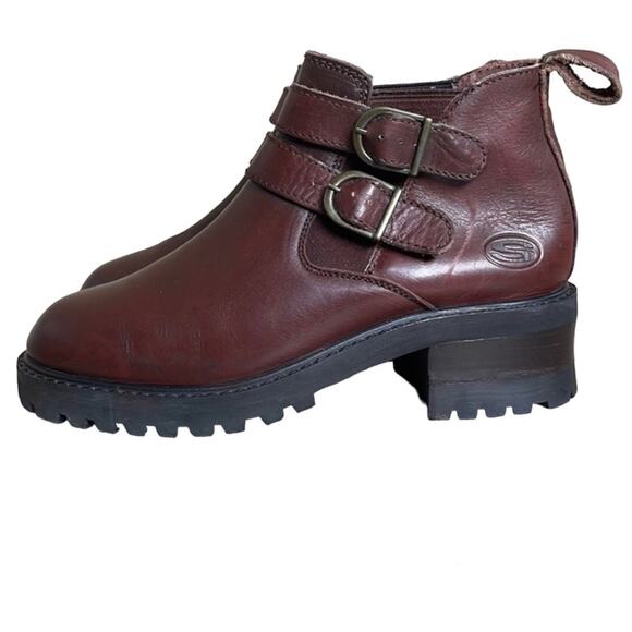 Vintage 90s Y2K Chunky Sole Leather Sketchers 7 - Picture 1 of 11